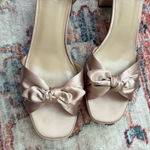 J.Crew Bow Platform Heel Rose Gold Satin Women’s Size 12 Photo 4