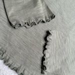 SheIn  Olive Green Ruffled Lettuce Hem Long Sleeve Top Photo 5