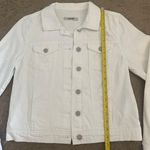 Refuge White Distressed Denim Jean Jacket, Size M Photo 9