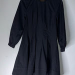 Veronica Beard  Torres Long Sleeve Black Mini Dress Pleated Corset Size 10 Photo 0