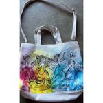 Disney Parks Original Princesses Watercolor White Leather Multicolor Tote Bag Photo 1