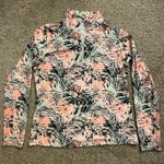 Lady Hagen  Womens Golf Shirt Size M Pink Green Palm Print 1/4 Zip Stretch Photo 0