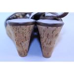 Anne Klein Odiana Brown Leather Slingback Wedges 6 Photo 7