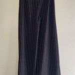 High Rise Size Small White & Red Pin Stripe Wide Leg Dress Pant Office Academia Black Photo 1