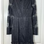 Alexis  Lucasta Black Lace Ruffled Ruched Steampunk Goth Cocktail Maxi Dress XS Photo 8