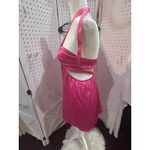 Revolve  MORE TO COME Hot Pink Ring Front Cutout Halter Mini Dress XS Photo 4