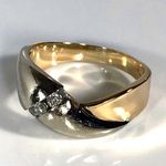 14KT .28 CARAT DIAMOND SOLID YELLOW & CHAMPAGNE GOLD BYPASS RING Photo 9