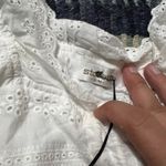 Storets NWT  White Eyelet Cinched Front Crop Top S/M Photo 8