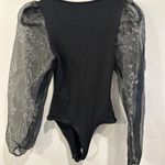 Blue Blush Organza Sleeve Bodysuit Photo 1