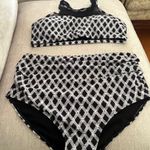 Summer High-Waisted Ruched Maternity Two-Piece Bikini With Mesh Top Photo 5
