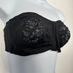 Wacoal Vintage 34DD Strapless Bra Lace Black See Through Nylon Blend Stretch Photo 2