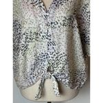 Rails Shirt Women Medium Ivory Linen Blend Thea The Rainbow Cheetah Print Blouse Photo 6