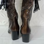 El Vaquero by Valerio Giuntoli Italy Western Studded Tassel Heel Boots Size 36 Brown Photo 9