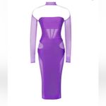 NEW Miss Circle Barrett Mesh Long Sleeve Bandage Midi Dress Purple Medium M NWT Photo 13