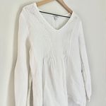 Sundance 100% Linen V Neck Long Sleeve Colorful Embroidery Top White Medium Photo 2