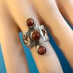 Rare Taxco Mexico Sterling Silver Sandstone Ring Circa 1970’s Photo 1
