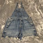 American Eagle  Outfitters Blue Denim Baggy Overall Short Overalls Photo 0