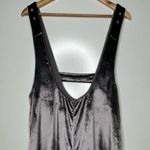 Maeve  Anthropologie Monique Gray Crushed Velvet Crop Wide Leg Jumpsuit Small Photo 3