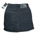 One Teaspoon  Black Swan Raw Hem Denim Mini Skirt NWT Size 24 High-Low Split Side Photo 4