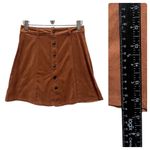 Y2K Mossimo Camel Faux Suede Button A Line Mini Skirt Size 2 Small Festival Boho Brown Photo 4