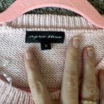 Chic Light Pink Cable Knit Sweater with Ribbon Accents Photo 4