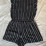 Loft Black & White Striped Romper Photo 1