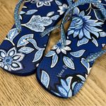 Vans New! Vera Bradley Tropics Tapestry Flip Flops Blue Floral Sandals Women’s 9-10 Photo 1