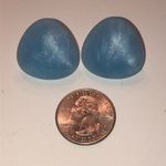 Vintage Retro Blue Shimmer Resin Pierced Earrings Photo 4