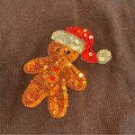 Victoria Harbour Black Christmas Sweater Sequin Gingerbread Candy Cane Size L Size L Photo 4