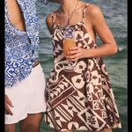 Urban Outfitters  BDG Eva Mini Dress Brown Tiki Tropical‎ Beach Coastal NEW Sz L Photo 8