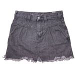 Free People Women's  We The Free Sanded Black Side Car Denim Mini Skirt Photo 1