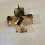 Lotus Silver tone and black heart cross pendant necklace Photo 5