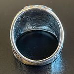 Sterling Silver Obsidian stone S925  ring size 8 Photo 6