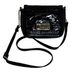 Juicy Couture Black Patent Embellished Flap Crossbody Shoulder Bag Gold Hardware Photo 0