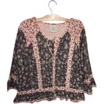 LOGO By Lori Goldstein Logo Lab by Lori Goldstein 3/4 Sleeve Crew Neck Bed Jacket Floral Patchwork 2x Photo 1