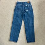 American Eagle blue distressed high rise mom straight leg jeans in size 4 Photo 2