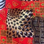 Vintage 80s Shirt Red Button Up Leopard Animal Zebra Print Abstract Art Medium Red Photo 9