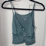 American Eagle NWOT  Green/White Striped Top Photo 0