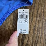 Aerie  Womens Solid Blue Textured Checkered Bikini Bottom Mid Rise Size Large Photo 4