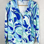 Hill House The Allie Zip Up Sweatshirt Size Small Ocean Kaleidoscope Photo 0