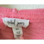 Tribal Jeans‎ Zip Up Hoodie Coral Pink Ruffle Hem Long Sleeve Casual Large Photo 1