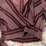 Band of Gypsies  Burgundy and ivory Wrap style Top size M Photo 4