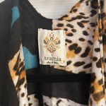 AvaMia Abstract Leopard Print Knit Cape Kimono Western Style Lightweight Green Size undefined Photo 3