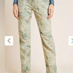 Anthropologie  The Wanderer Pants Women's 25 Green Linen Blend Cargo Stretch Y2K Photo 2