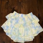 Love Shack Fancy NWT  Ruffle Mini Skirt Size Small Lily Pond Hand Dye Photo 1