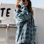 Princess Polly Olivia Jade x Plaid Oversized Denim Jacket Shacket Size M/L Photo 1
