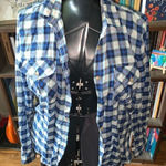 American Eagle plaid tartan M boyfriend fit button down shirt Photo 0