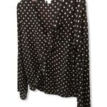 Finn & Grace Faux Wrap Black & Cream Polka Dot Top size Medium Photo 2