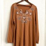 J.Jill  Womens Shirt Tunic Burnt Orange Embroidered Long Sleeve Size XL Tall Photo 0