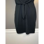 EXPRESS Dress Womens Small Black Tie Front Short Sleeve Stretch Knit Casual Photo 3